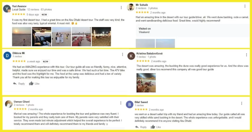 a snapshot of our reviews from google my business.